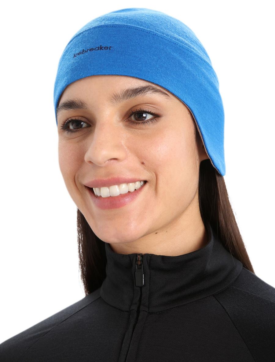 Icebreaker Unisex Merino Quantum Beanie Női Kalap Kék | HU 1470WNBY